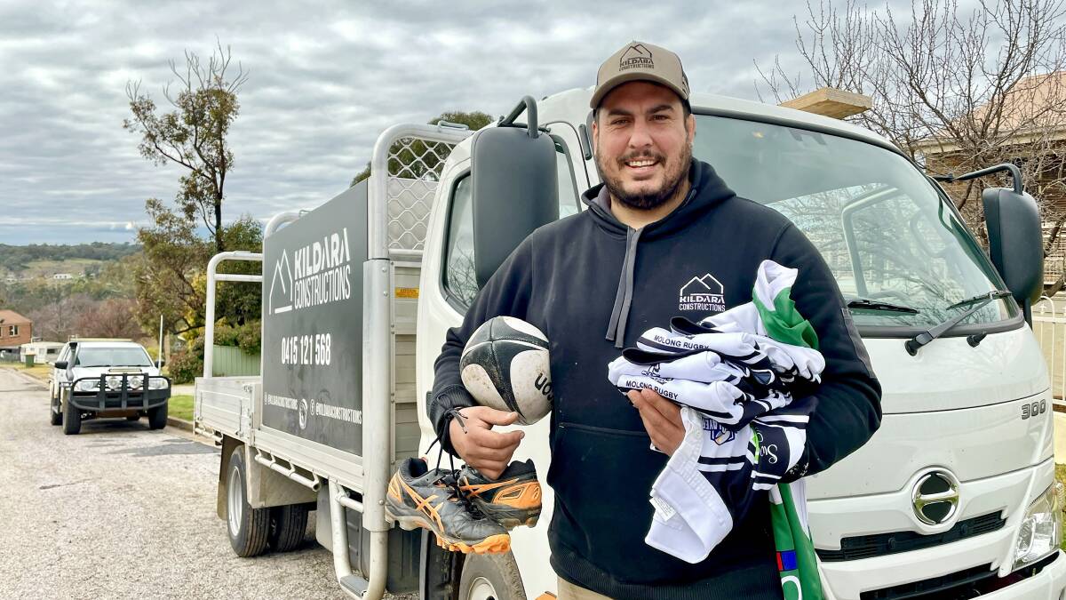 Orange Emus prop Mark Jackson will fly to Fiji with donated rugby gear after rallying kit in the community. Picture by Emily Gobourg.