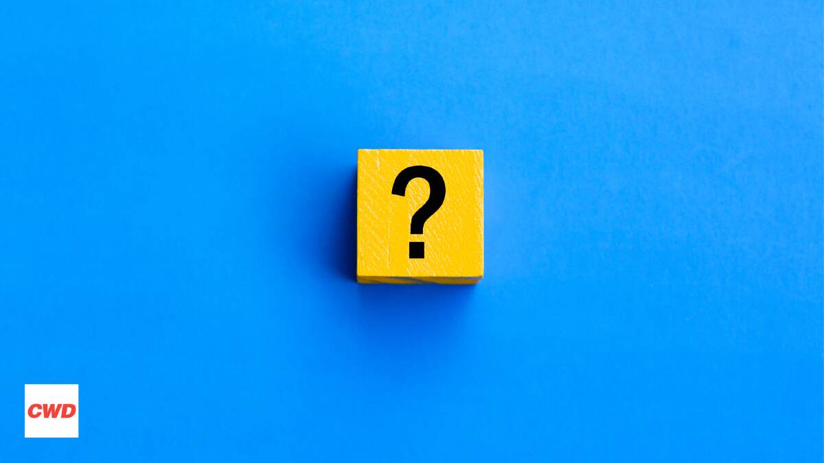A yellow question mark sits on a blue background with a Central Western Daily logo in the left hand corner. Picture is by Canva