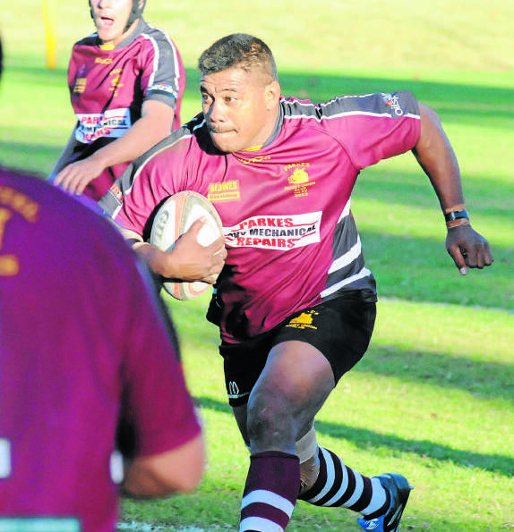 Hare Lavaka on the charge for Parkes. 
