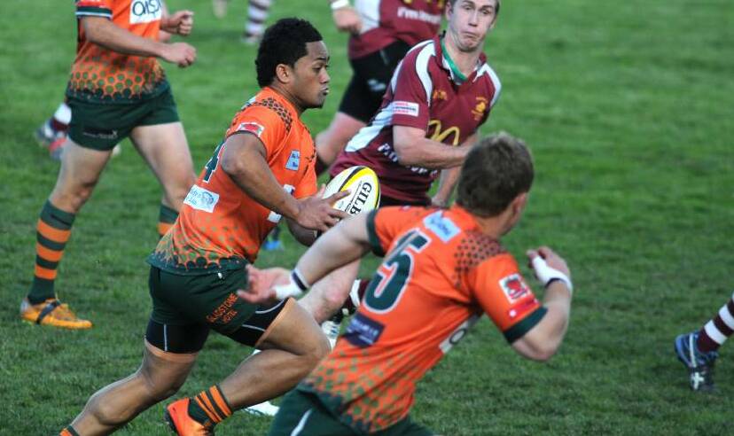 Sione 'Junior' Lafo'ou preparing to burn the Parkes defence in the 2013 Blowes Clothing Cup grand final. 