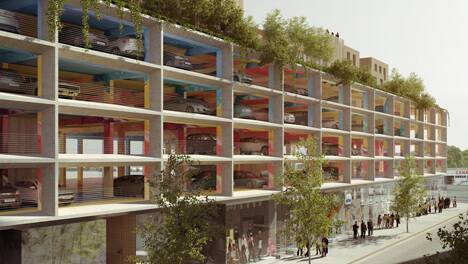 The Bordeaux car park designed by Brisac Gonzalez was used by Orange City Council in promotional material to show what a multi-storey complex on the Ophir Car Park site might look like. Picture supplied.