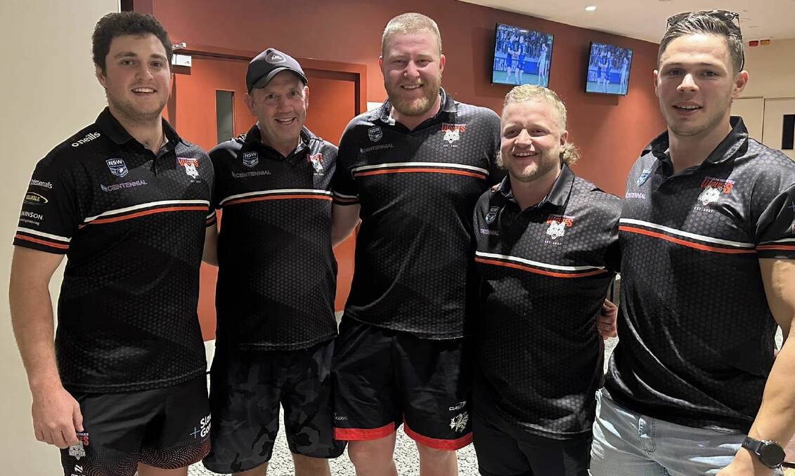 Coach Pete Morris (second from left) and the Lithgow leadership group of Elias Dukes, Jake Gayle, Kevin Large and Tom Fraser have a challenge on thier hands this year. Picture by Lithgow Workies Wolves/Facebook