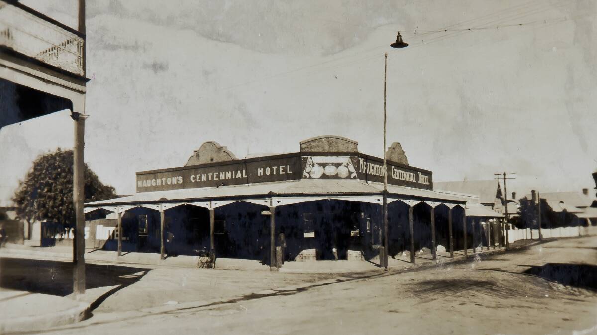 The 'Naughton's Centennial Hotel' in Gulgong, photographed in the early 1900s. Photo used with permission from the The Australian National University Archives Centre.
