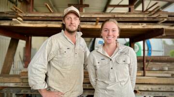 The Timber Two team, Jake Gilbert and Ruby Redfern. Photo: Benjamin Palmer