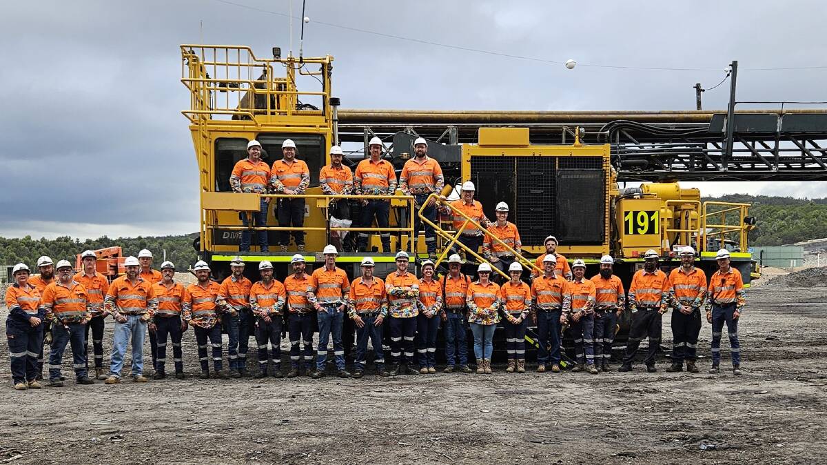The Moolarben Coal Maintenance team pleased to be supporting the Not weak to speak Wednesday mental health initiative onsite. Photo: Supplied