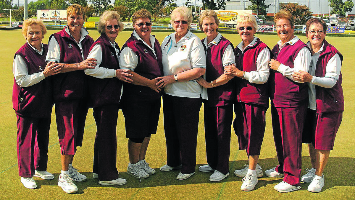 STATE CALLING: Mudgee women’s pennants team of Jean Rayner, Lyn Dinning, Margaret King, Merie Hawkins, manager Ruxie Birchall, Narelle Pye, Barbara Sampson, Marcia Rochester and Eileen Falk.