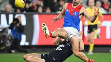 Christian Petracca did his immaculate best to try to drag Melbourne to victory against Carlton. (Joel Carrett/AAP PHOTOS)