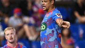 Dane Gagai led Newcastle with distinction in the Knights' 20-14 win over Wests Tigers. (Dan Himbrechts/AAP PHOTOS)