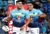 Departing Gold Coast forward David Fifita (left) has been backed by his coach to fire on Sunday. (Jason O'BRIEN/AAP PHOTOS)